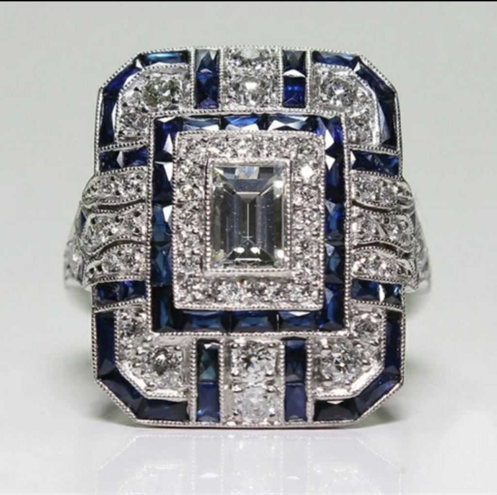 New Luxury Royal Blue Ring